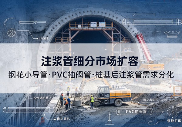 边坝注浆管细分市场扩容，隧道钢花小导管、PVC 袖阀管、桩基后注浆管需求分化